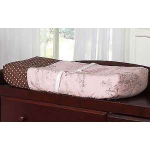   And Brown Toile And Polka Dot Girls Changing Pad Cover By Jojo Designs