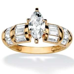PalmBeach Jewelry 18k Gold over Sterling Silver DiamonUltra™ Cubic 