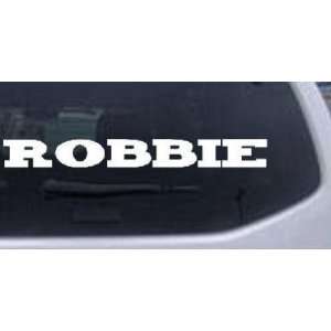  White 38in X 4.8in    Robbie Names Car Window Wall Laptop 