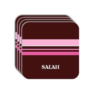 Personal Name Gift   SALAH Set of 4 Mini Mousepad Coasters (pink 