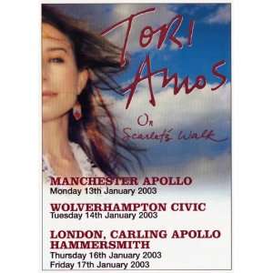  Tori Amos   On Scarlets Walk   UK Tour 03 25x35 Poster 