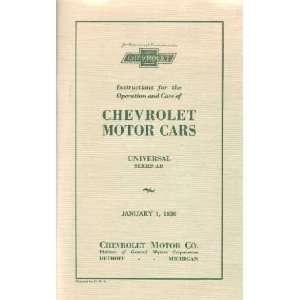    1930 CHEVROLET Full Line Owners Manual User Guide: Automotive