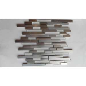 Glass and stainless steel mosaic tile for backsplash or bathroom glass 