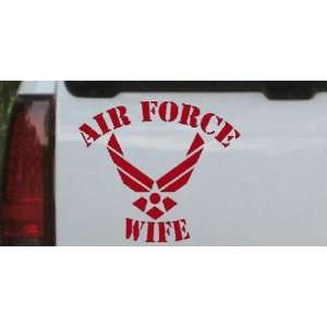  Red 8in X 9.1in    Air Force Wife Military Car Window Wall 