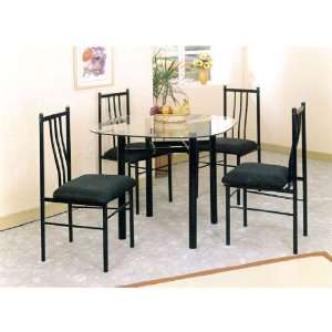   Finish 5 piece Dining Set w/ Glass Top #AC 012411: Home & Kitchen