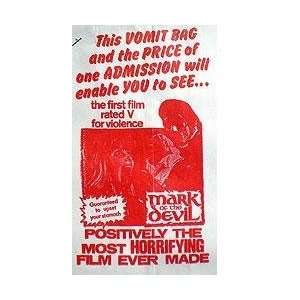   Mark of the Devil Movie Theatre Vomit Throw Up Bag 