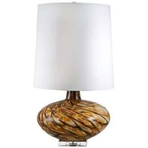  Swirl Amber Art Glass Table Lamp: Home Improvement
