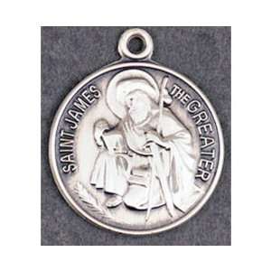  St. James Patron Saint Medal   Sterling Silver: Jewelry