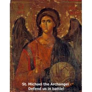Saint Michael the Archangel Holy Prayer Card with Archangel Magnet