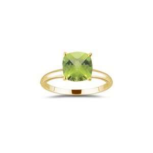  2.57 Cts Peridot Solitaire Ring in 18K Yellow Gold 8.5 