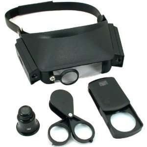  5X 10X 14X 20X Magnifier Loupes Headset 4 Piece Set: Home 