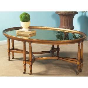   Oval Caster Cocktail Table   Bassett Mirror T1954 140C
