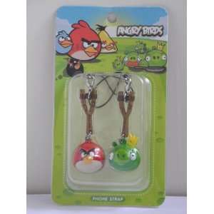  angry bird and green pig phone charm: Kitchen & Dining