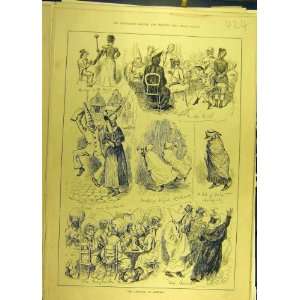  1883 Carnival Antwerp Sketches Fancy Dress Costumes