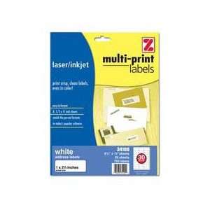  MultiPrint Laser/Ink Jet White Labels 350 Pack (ZIN34103 