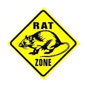  RAT ZONE CROSSING joke rodent pet sign