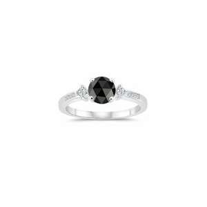 1.44 1.83 Cts Black & White Diamond Engagement Ring in 14K 
