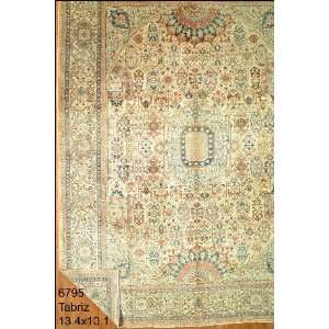    10x13 Hand Knotted Tabriz Persian Rug   101x134: Home & Kitchen