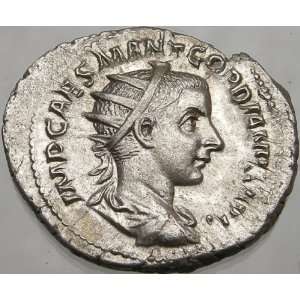   Silver Roman Coin of Emperor GORDIAN III w Virtus 