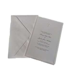  50 Pearl Cross Wedding Invitations Kit Print Your Own 