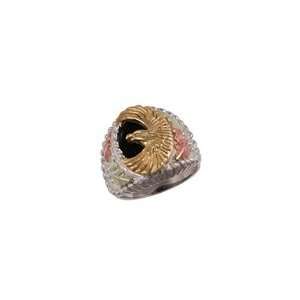   Hills Gold Eagle Onyx Ring in Sterling Silver mns dia sol rg Jewelry