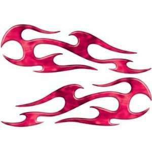  Full Color Reflective Inferno Pink Flame Decals 