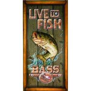  Rivers Edge Mid Size Live to Fish 3D Pub Sign Sports 