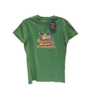  Steve & Barrys Vintage T Shirts Green Daytona Beach Women 