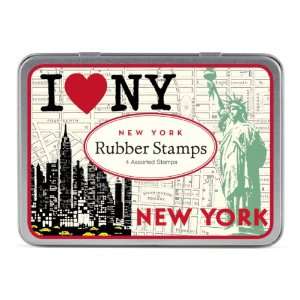    Cavallini 3 Assorted Rubber Stamps Sets, NYC Arts, Crafts & Sewing