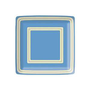  Candy Stripe Blue 7 inch Square Plates: Kitchen & Dining