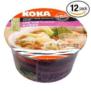 Koka Tom Yum (Rice Noodles, Bowl), 70 Grams (Pack of 12)  