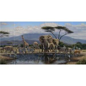 The Gathering Place by Rick Kelley Tile Mural 12.75 x 