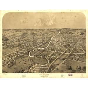  Historic Panoramic Map Ypsilanti, Washtenaw Co., Michigan 
