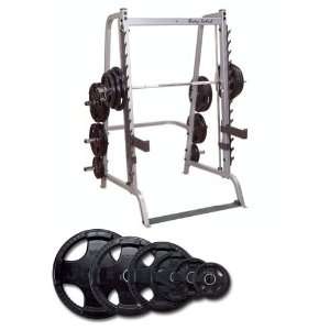 Body Solid Series 7 Smith Machine with 255 lb Rubber Olympic Set 