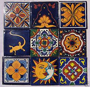 Mexican Talavera Handmade Ceramic Tile Folk Art # 414  