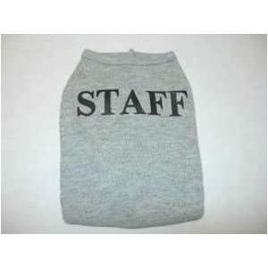   16SF Tank Top with saying Staff Medium Grey Dog Clothing: Pet Supplies