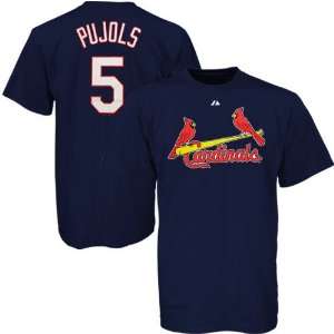  Albert Pujols St Louis Cardinals Navy Name and Number T 