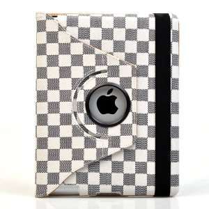  Newly Design Checker Synthetic Leather Notebook Magnetic Smart 360 