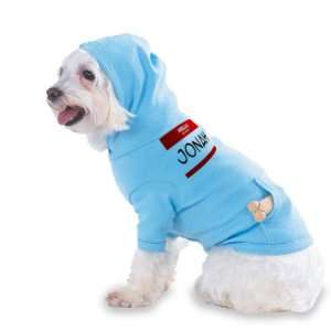 HELLO my name is JONAH Hooded (Hoody) T Shirt with pocket for your Dog 