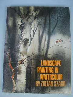 Landscape Painting in Watercolor by Zoltan Szabo 1971  