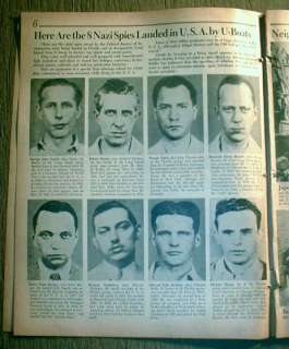   II newspaper 8 NAZI GERMANY Sabotage Agents land by sub & are CAPTURED