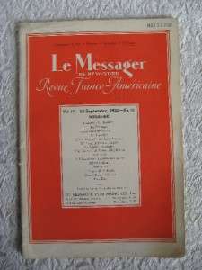 1932 Sept Le Messager De NY French News Art Magazine  
