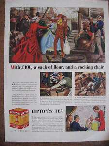 1939 Lipton Tea Ad showing Sir Thomas Lipton  