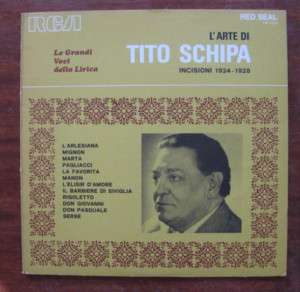 TITO SCHIPA 1924 1928   RCA Italy LP / NM  