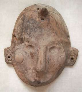 RARE Pre Columbian COLIMA BROWNWARE MASK   CA. 100 B.C.  