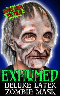 EXHUMED DELUXE LATEX ZOMBIE MASK WITH MOVING MOUTH!  