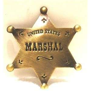  Brass Marshal Old West Police Badge Star 