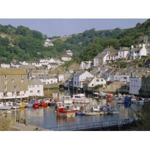 The Harbour and Village, Polperro, Cornwall, England, UK Stretched 