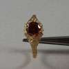 CT Red Zircon Antique Style Filigree 14K Yellow Gold Ring  