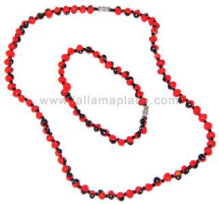 Huayruro good luck  bead necklace bracelet set  